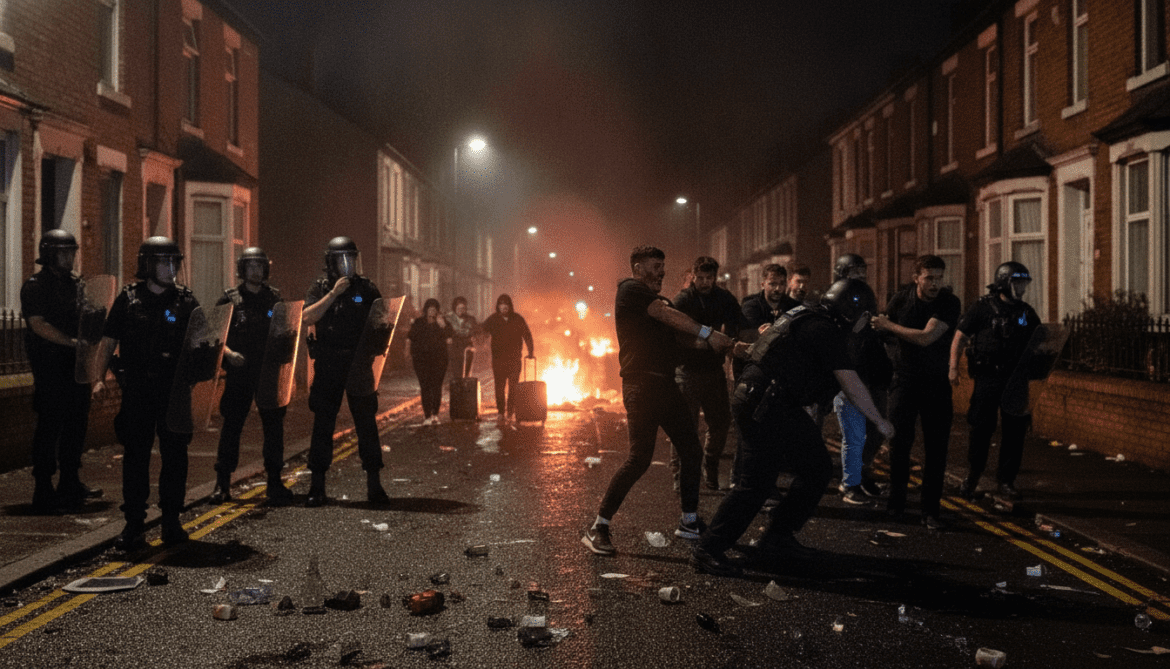 Northern Ireland unrest injures 12 police, 16 arrested as migrants targeted