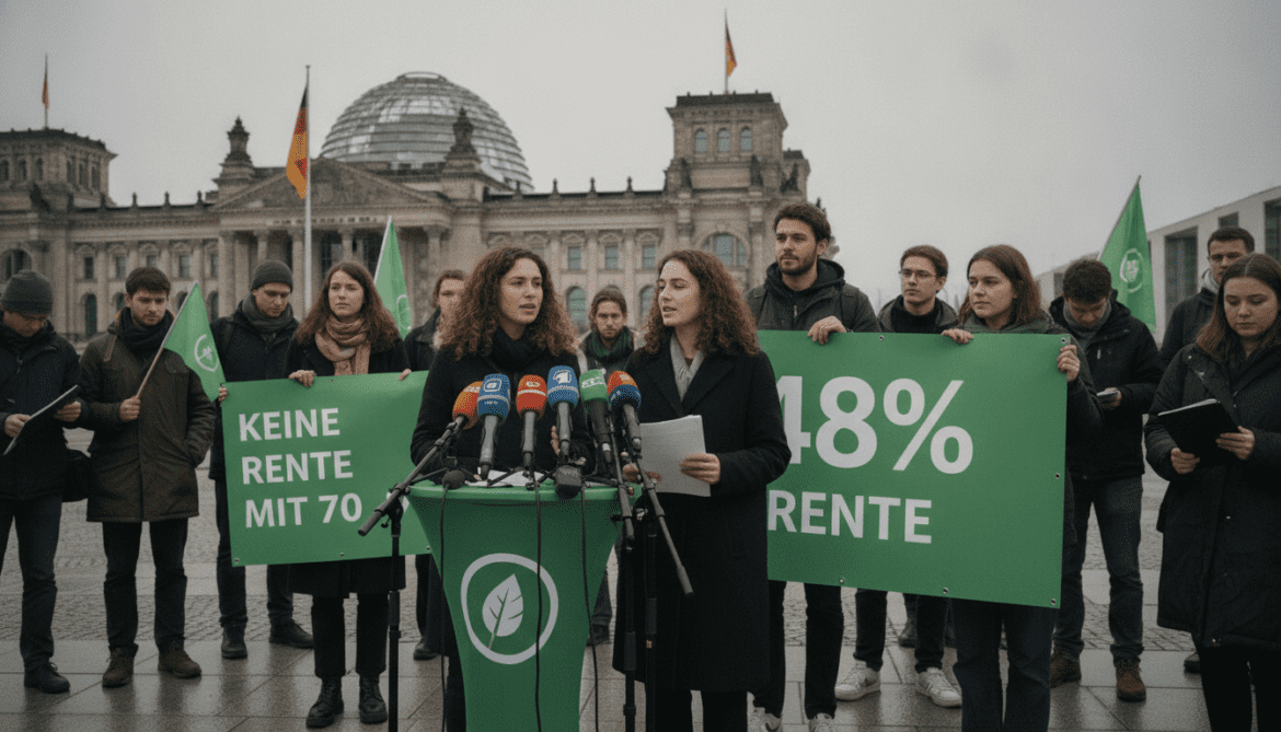Young Green MPs in Germany reject retirement at 70 and demand 48% pension floor