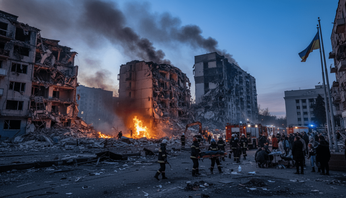 Russia launches massive overnight attacks on Ukrainian cities, killing at least 22