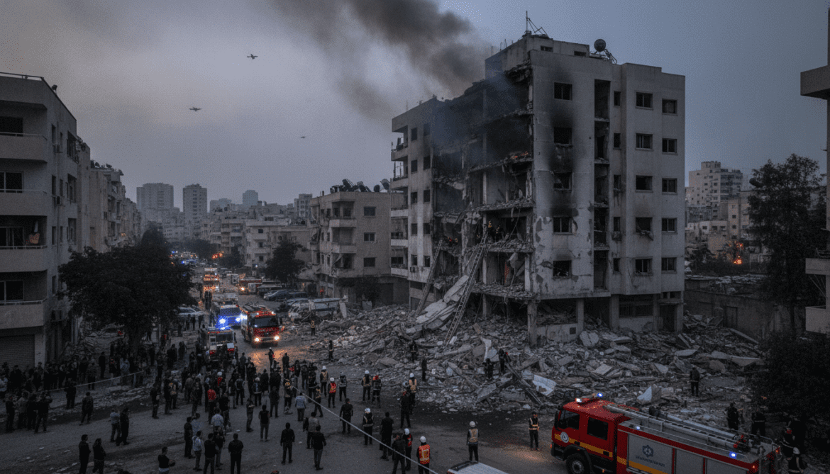 Israel strikes Beirut after Hezbollah fire hits multi-storey building