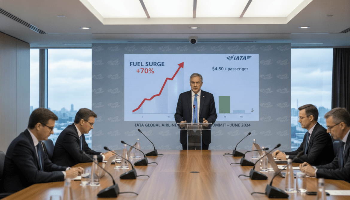 IATA warns airlines will earn $4.50 per passenger amid 70% fuel surge