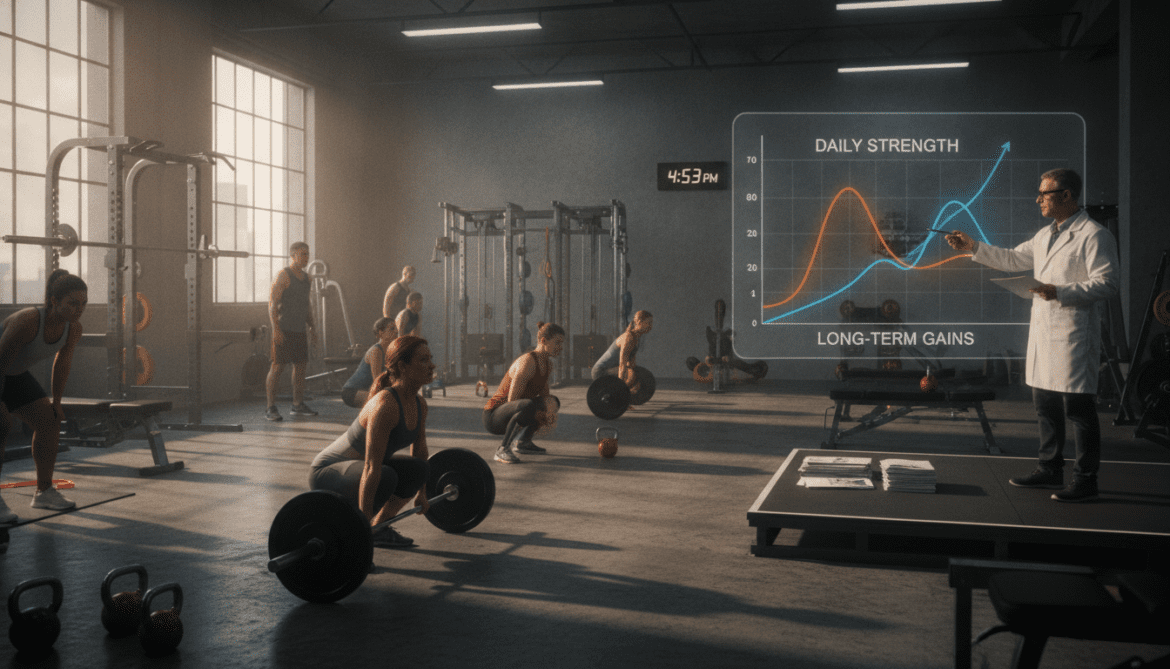 Strength training peaks in late afternoon but consistency determines gains, research reveals