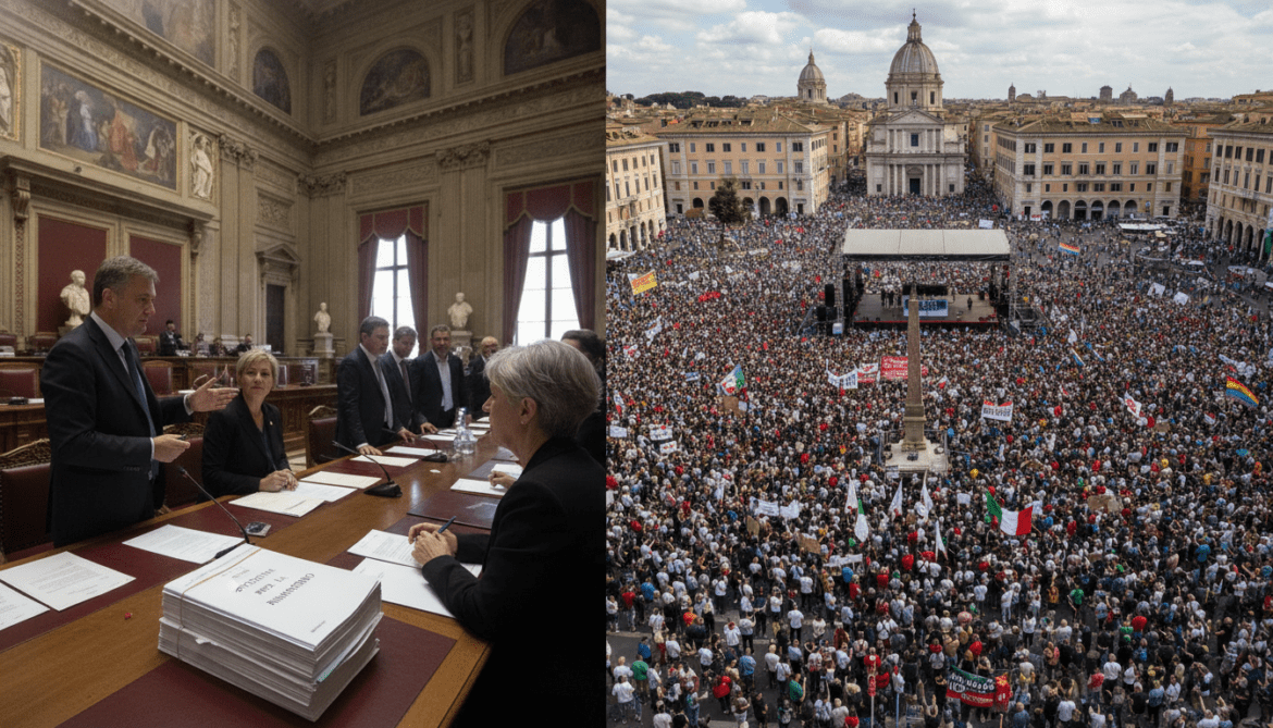 Remigration petition advances to parliament as rival Rome rallies draw tens of thousands