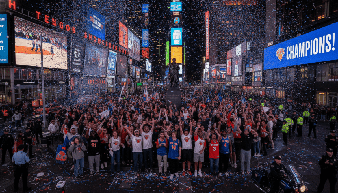 New York Knicks clinch title as city adopts Knicks in five greeting