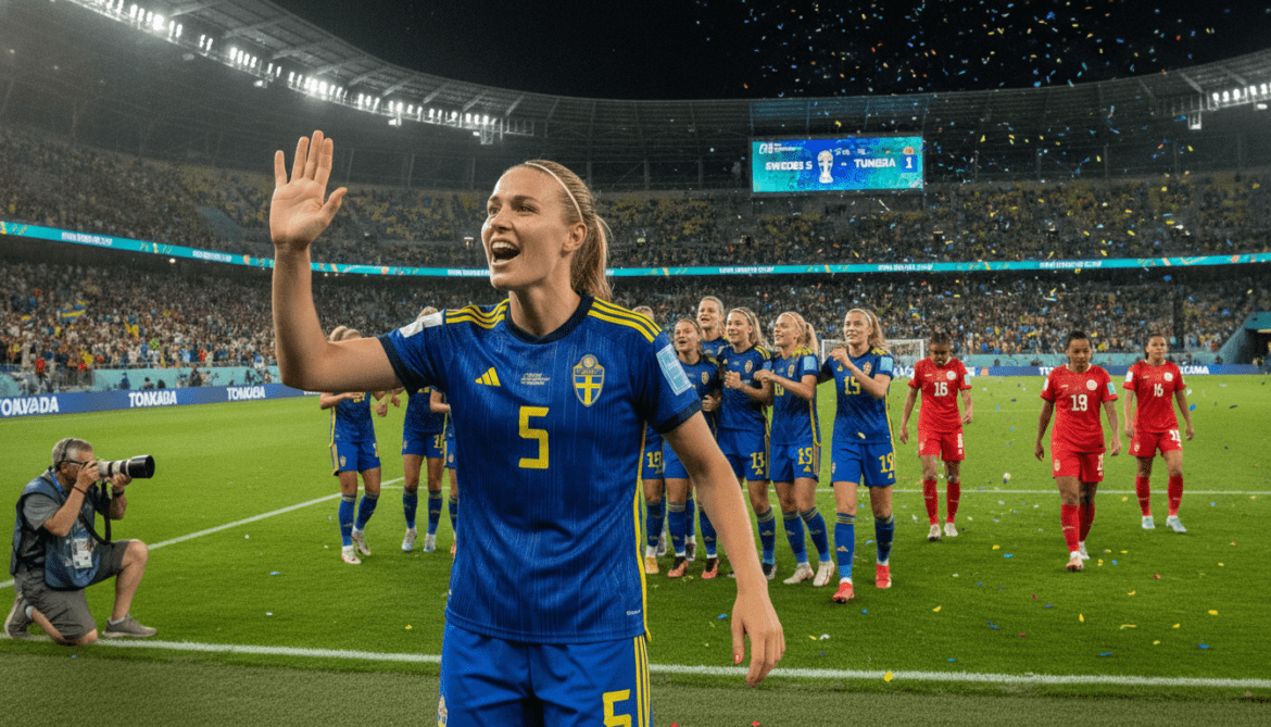 Sweden crushes Tunisia 5-1 to seize control of World Cup Group F