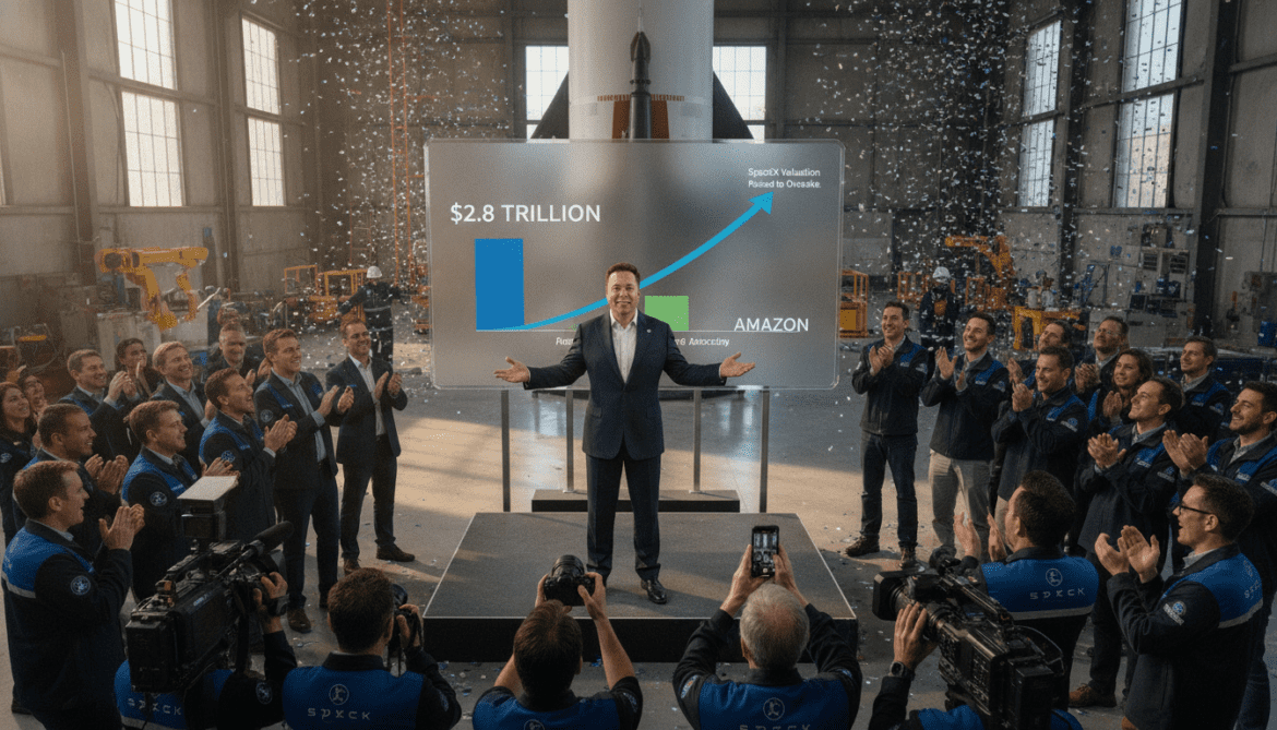 SpaceX Surges to $2.8 Trillion Valuation, Poised to Overtake Amazon