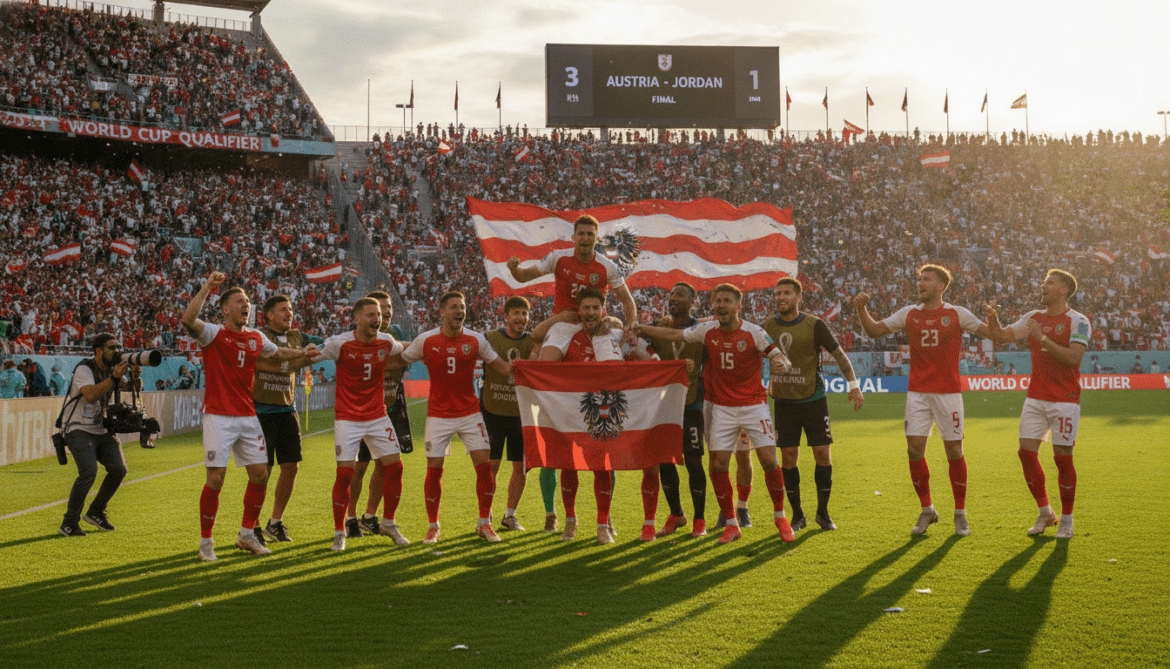Austria secures 3-1 World Cup win over Jordan, first since 1990