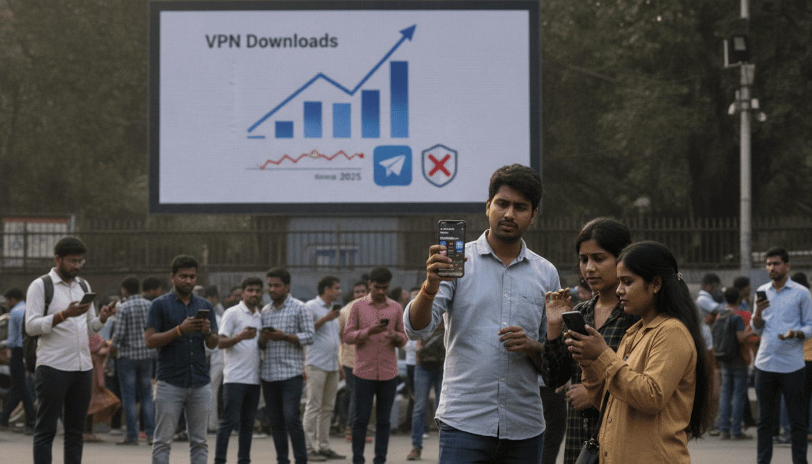 India's Telegram restriction triggers biggest VPN app download spike since 2025
