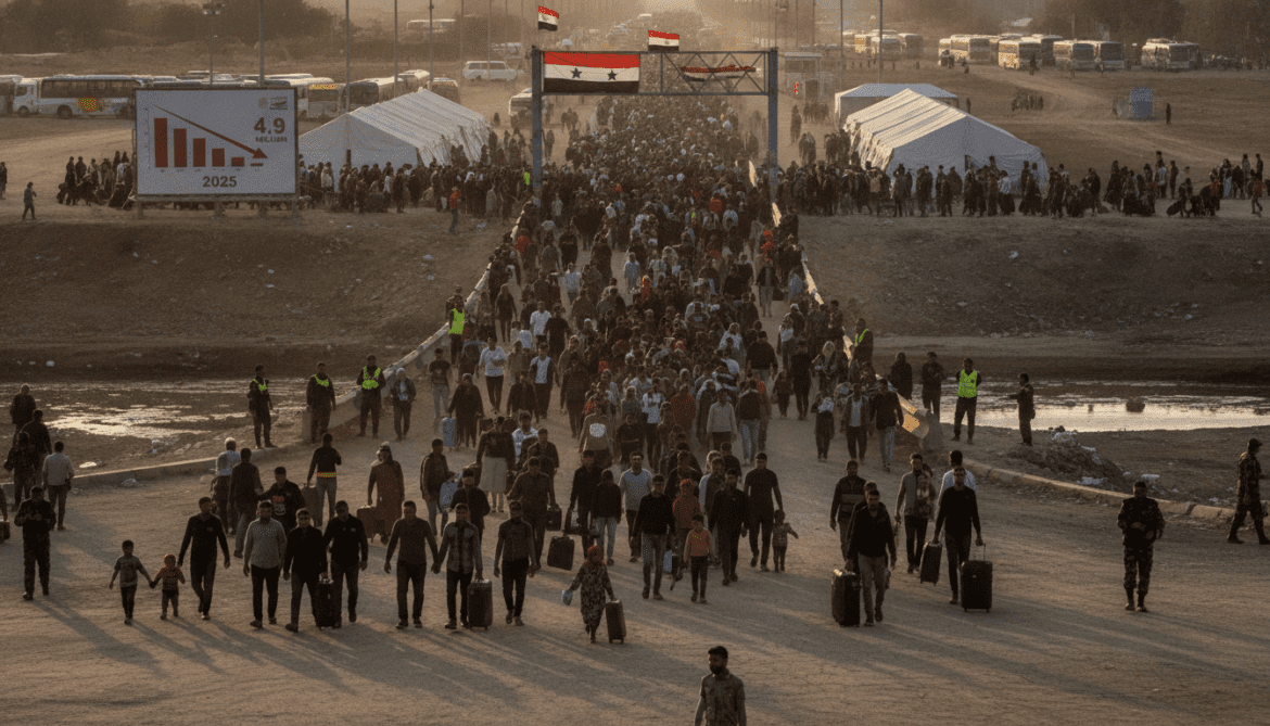 Syrian returns surge in 2025 reducing refugee total to 4.9 million