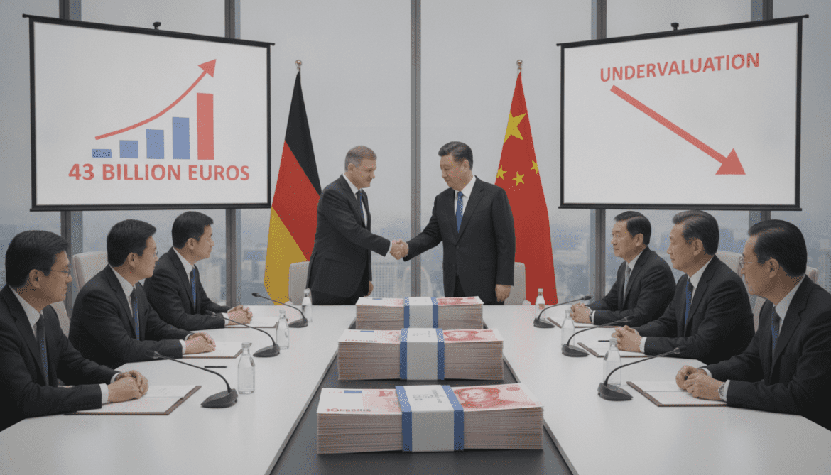 Chinese yuan undervaluation costs German economy 43 billion euros, study finds