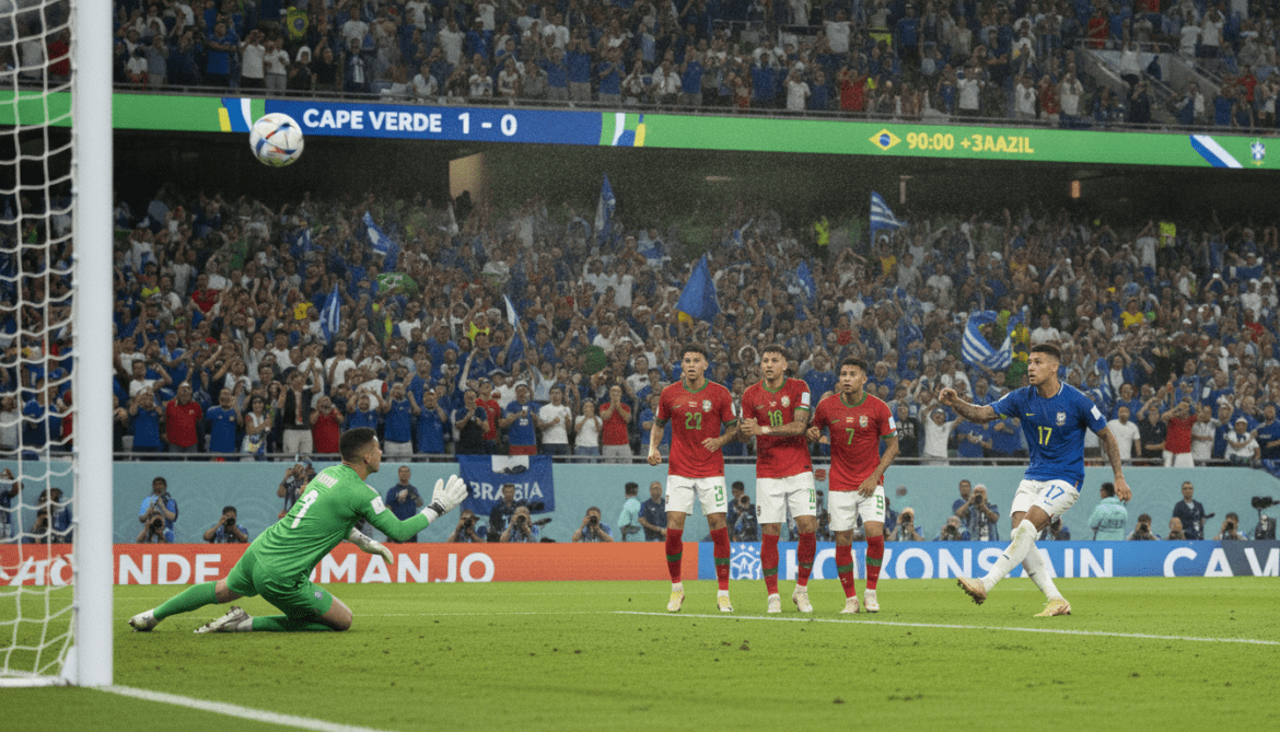 Kevin Pina scores Cape Verde's first World Cup goal with stunning free-kick