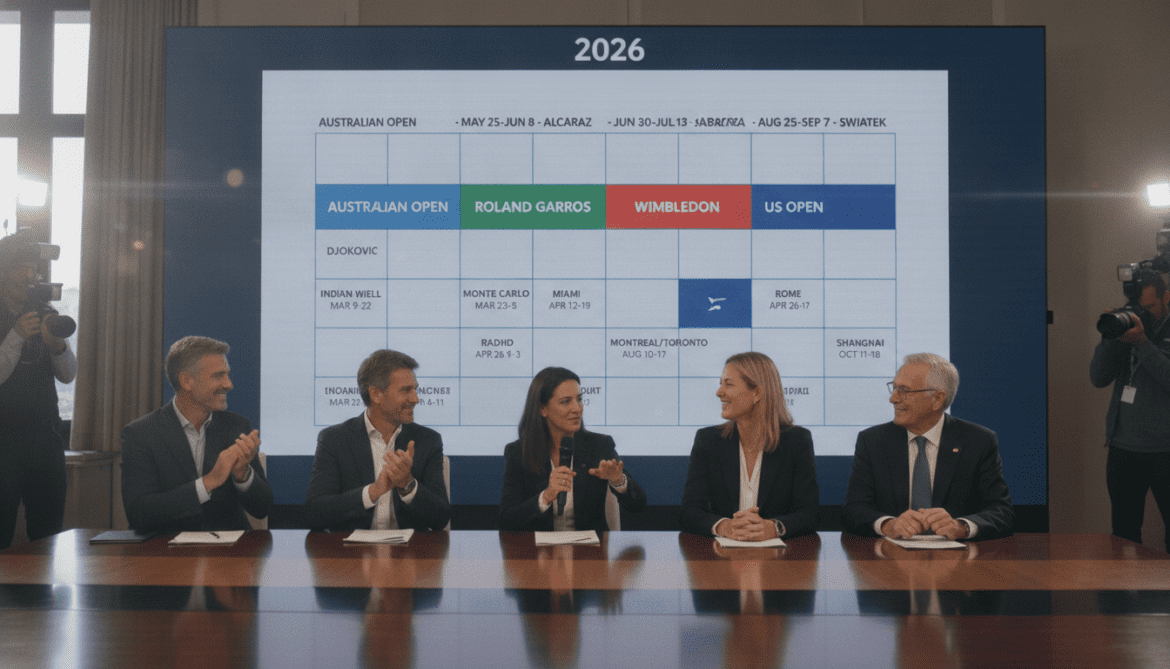 2026 Tennis Calendar Reveals Masters and Grand Slam Dates and Champions