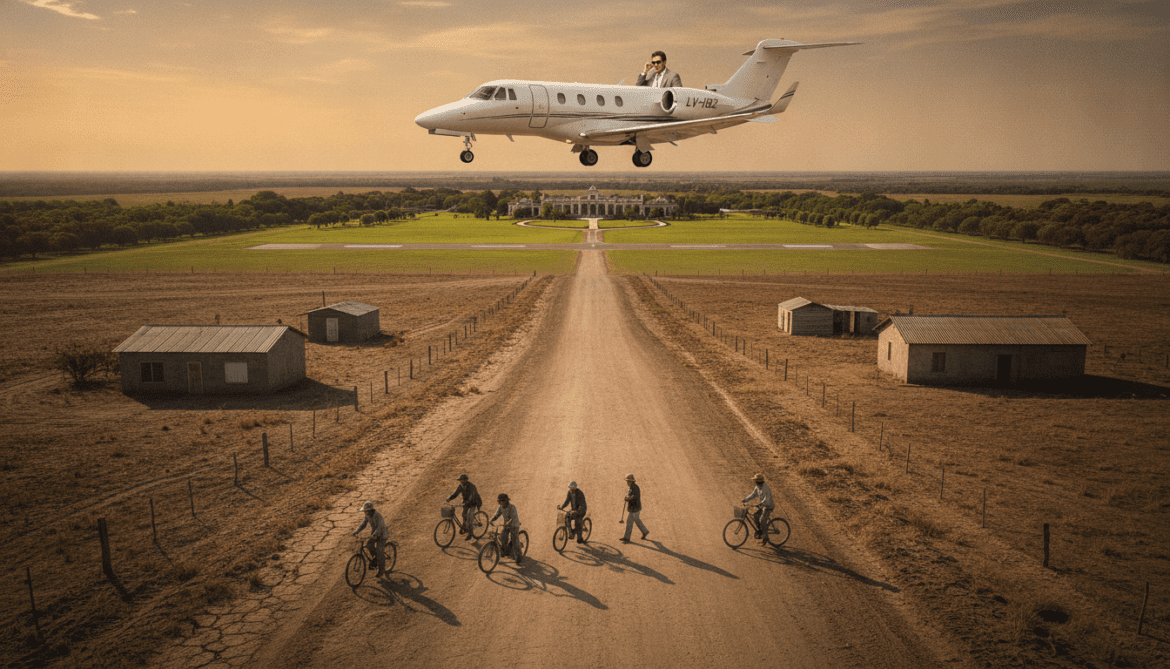Argentina wealth gap illustrated by landowner flying 270 km to ranch