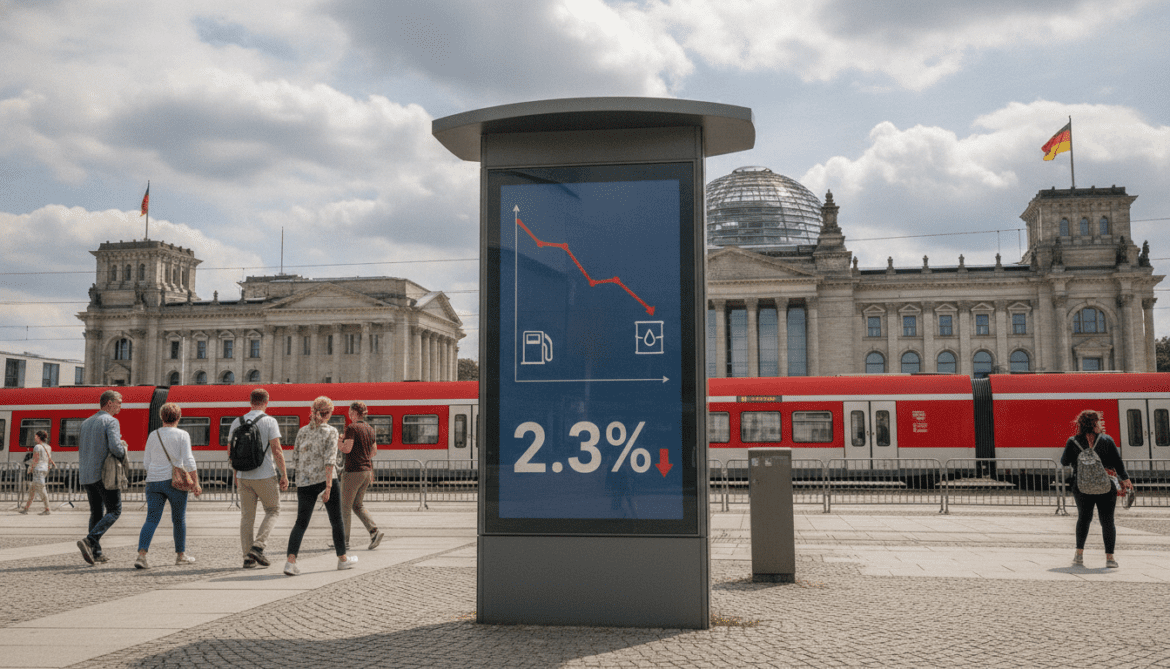 German inflation drops to 2.3% in June after fuel rebate, oil slide