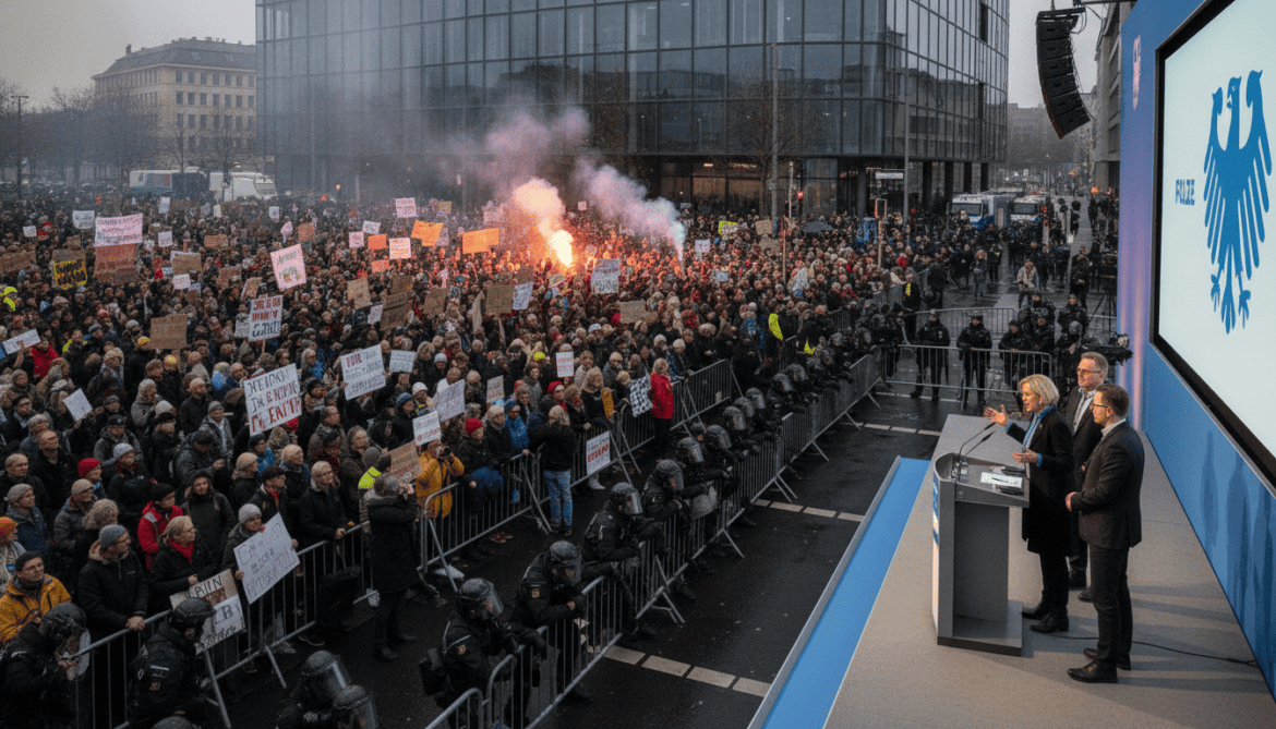 AfD federal congress in Erfurt proceeds amid mass protests and blockades