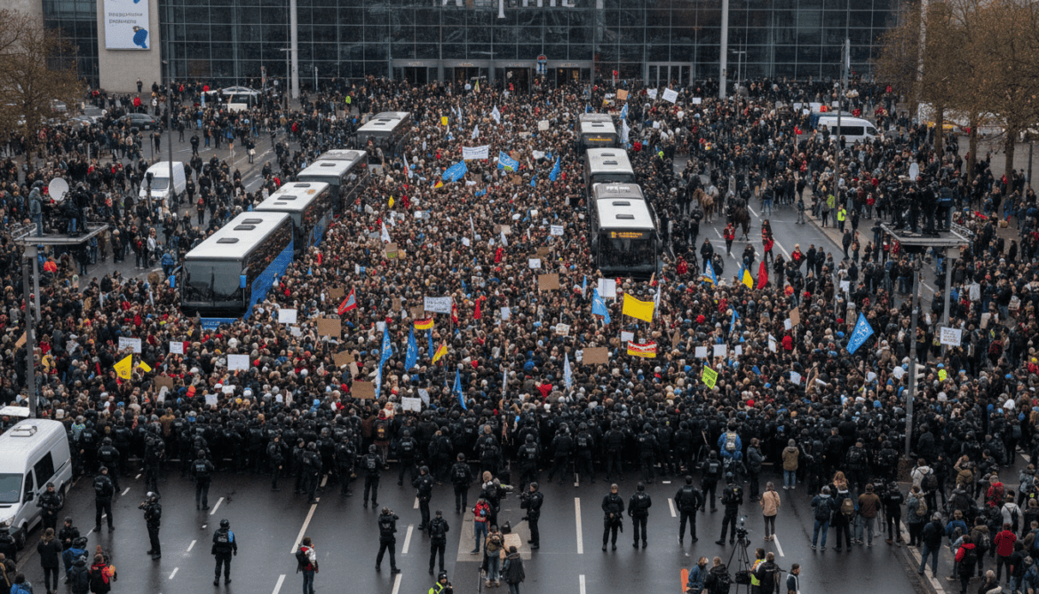AfD opens 17th federal congress in Erfurt as 20,000 protesters block access