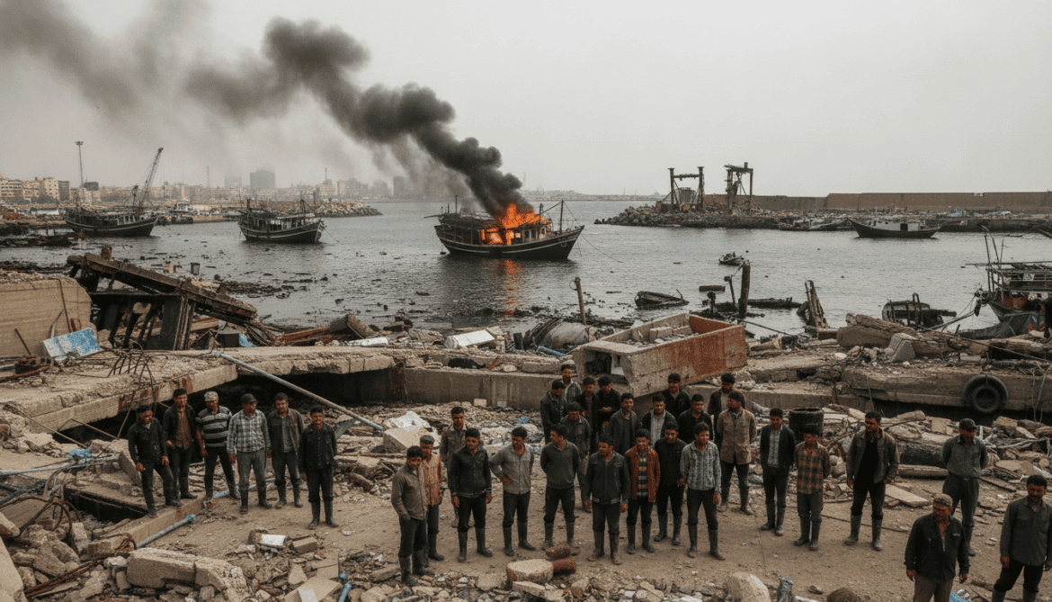 Bandar Abbas fishermen left stranded after US strikes destroy harbor infrastructure