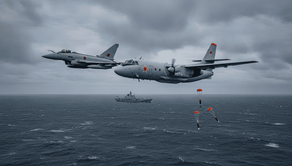 British jets intercept Russian patrol plane after sonar buoys dropped near carrier
