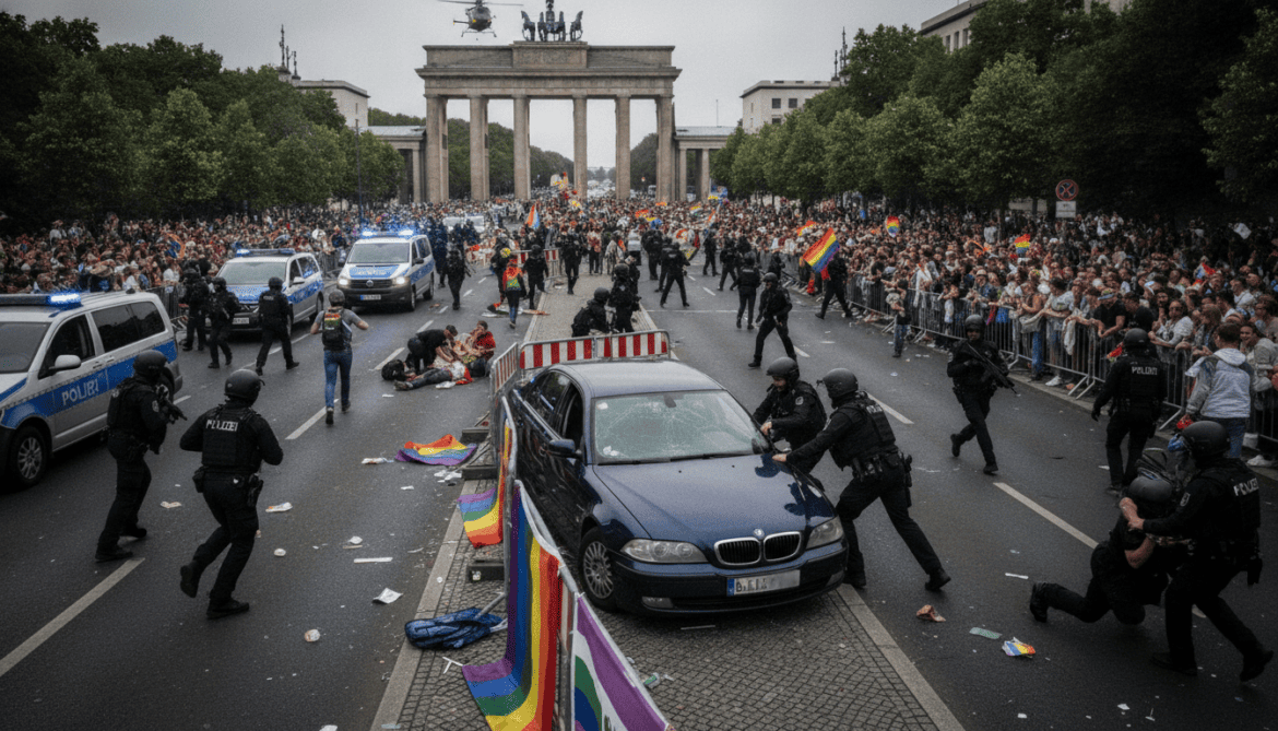 CSD Berlin halted after car plows into crowd, police search for suspects
