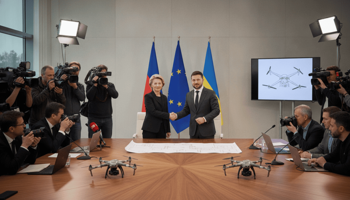 EU and Ukraine announce partnership to co-produce combat-tested drones