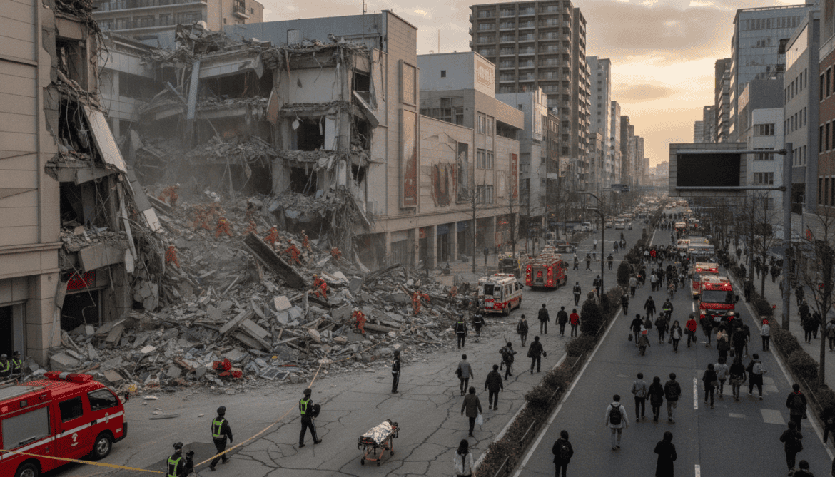 Japan earthquake kills at least one, collapses mall and sparks evacuations