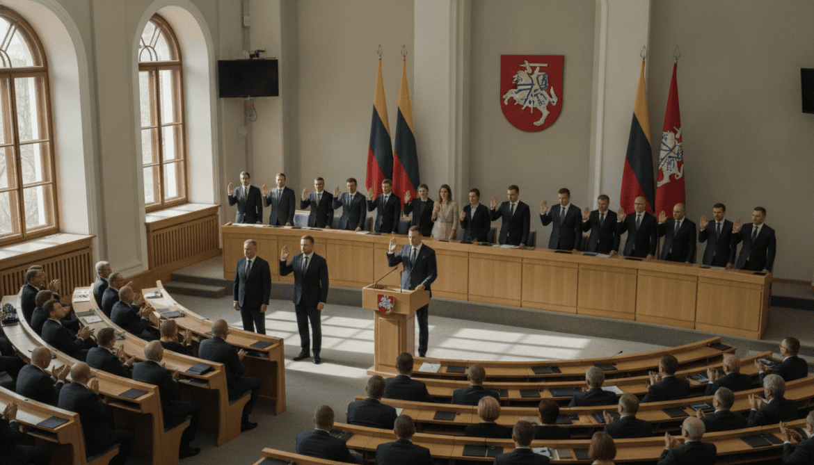 Lithuania Swears in New Government Led by Mindaugas Sinkevičius
