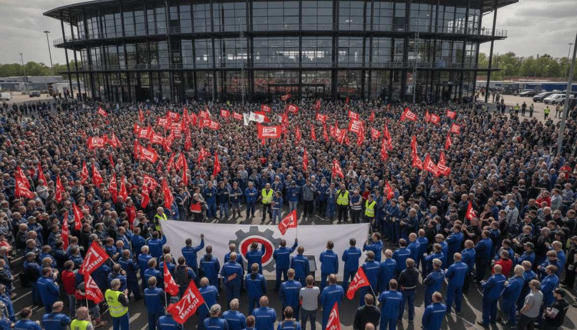 Mercedes faces nationwide IG Metall protests as workers rally in Sindelfingen