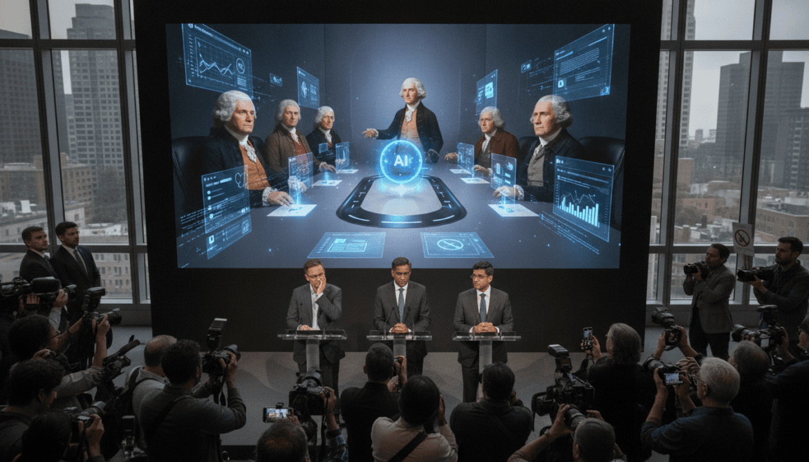 Google Workspace ad reimagines Founding Fathers collaborating with AI and draws criticism