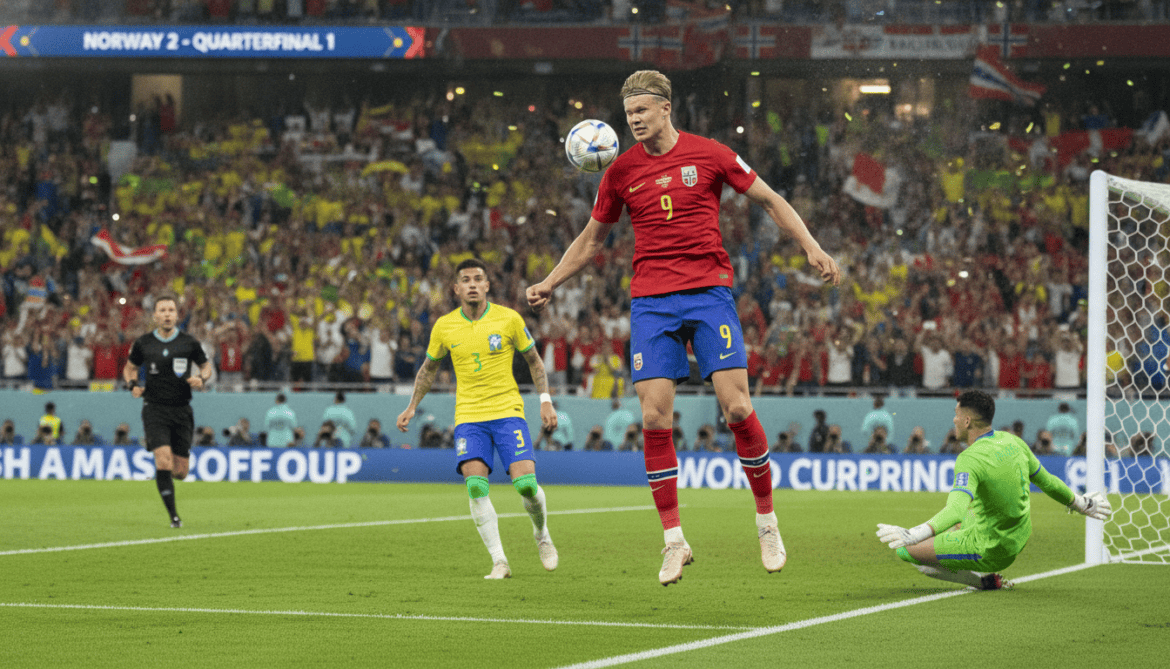 Norway defeat Brazil 2-1 as Erling Haaland scores twice to reach World Cup quarterfinals