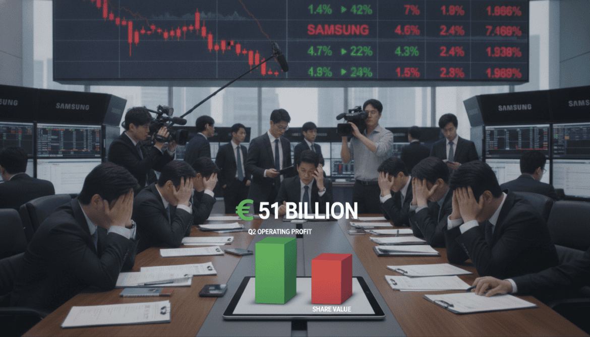 Samsung posts record Q2 operating profit of €51 billion as shares tumble