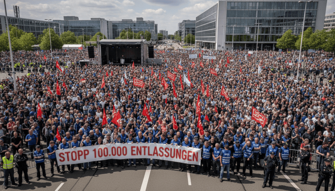 IG Metall mobilizes nationwide actions at Volkswagen over plans to cut 100,000 jobs