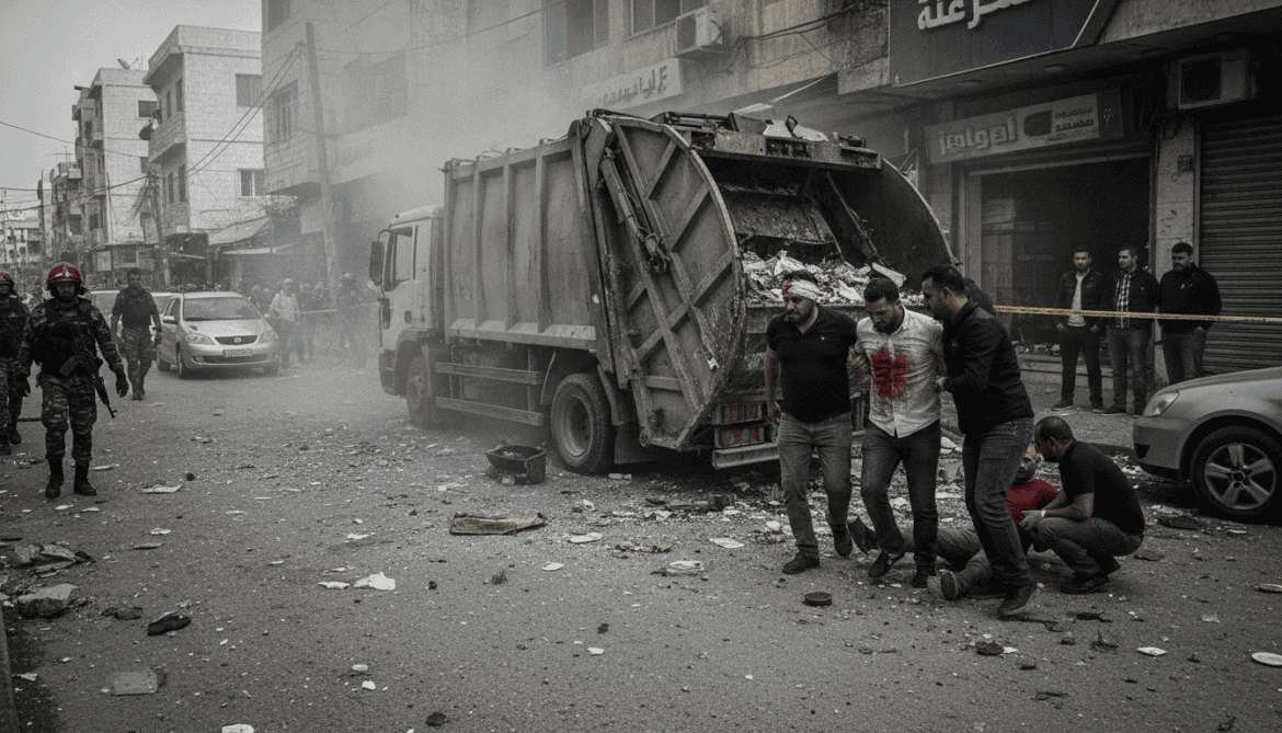 Israeli drone strikes waste truck in Nabatieh, southern Lebanon, wounding two