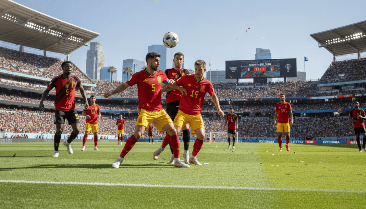 Spain vs Belgium clash in World Cup 2026 quarterfinal in Los Angeles