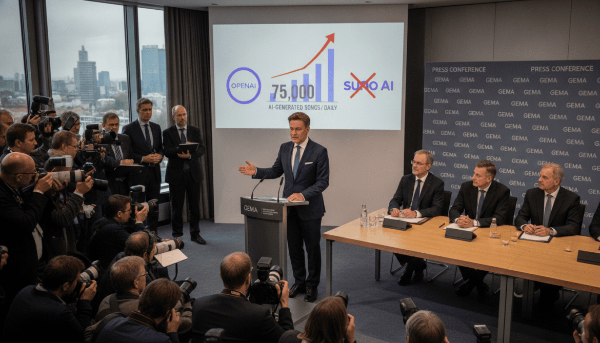 GEMA Chief Warns of 75,000 AI-Generated Songs Daily, Sues OpenAI and Suno
