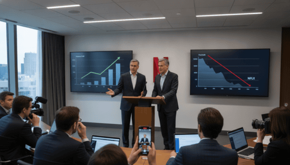 Netflix announces revenue and profit gains while shares tumble after reporting shift