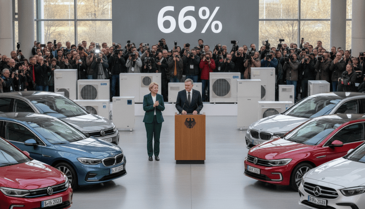 Electric Vehicles and Heat Pumps Reach Two-Thirds of German New Registrations