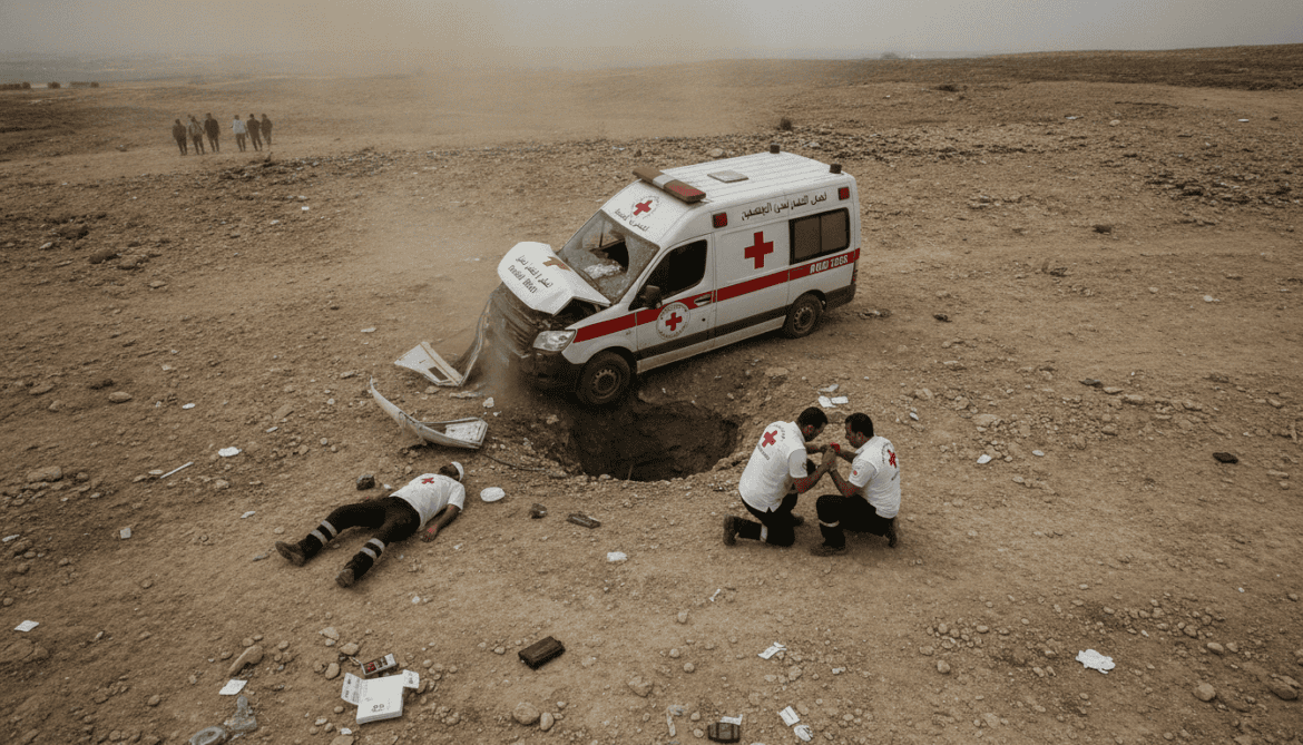 Lebanese Red Cross ambulance struck by landmine as two paramedics injured
