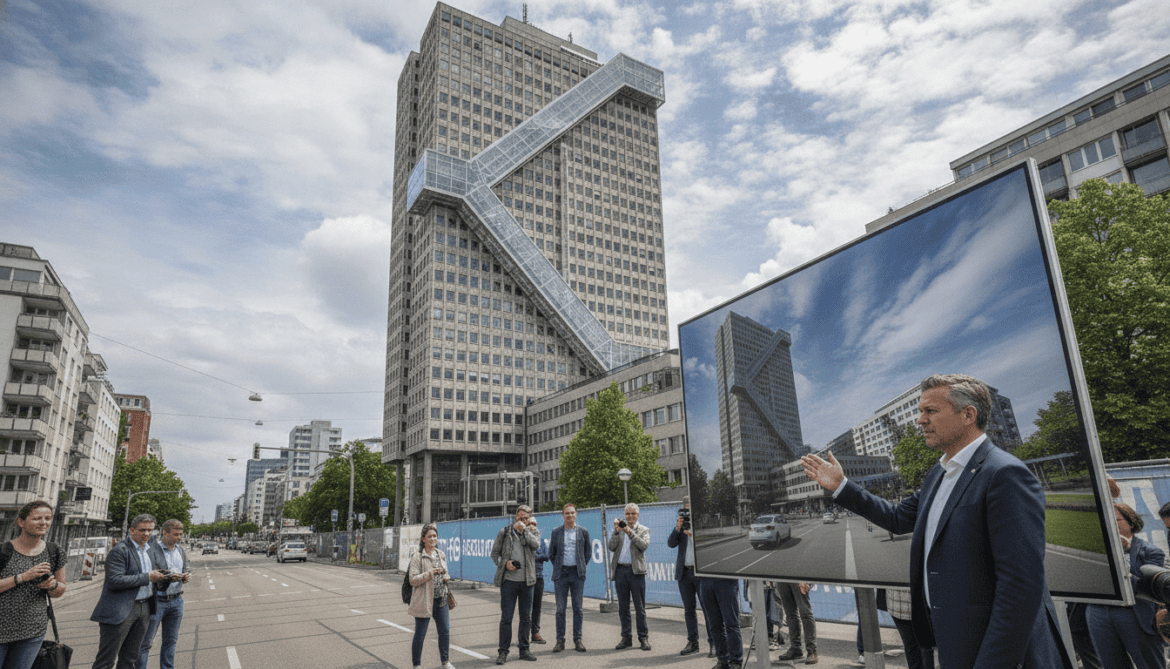 Arabellahaus in Munich: Architect Proposes XXL Escalator to Save Landmark