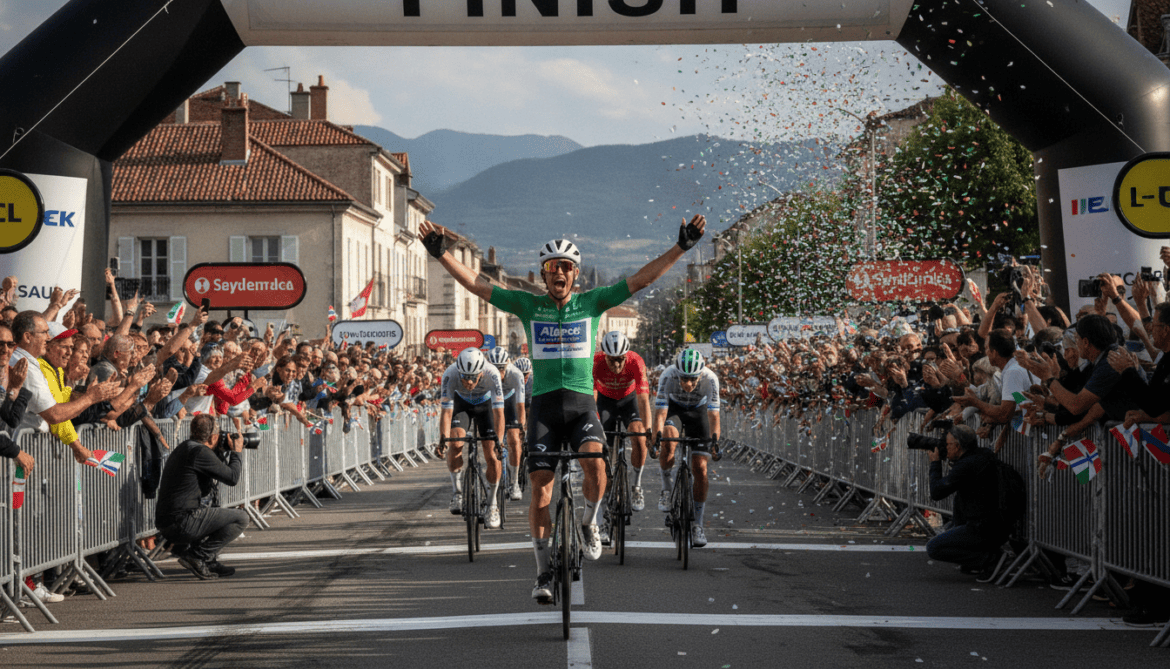 Jasper Philipsen wins Stage 17 in Voiron and narrows green jersey lead