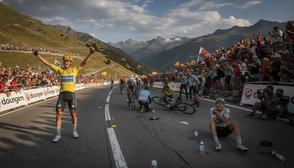Tour de France: Carapaz wins Alpe d'Huez as Sepp Kuss survives crash