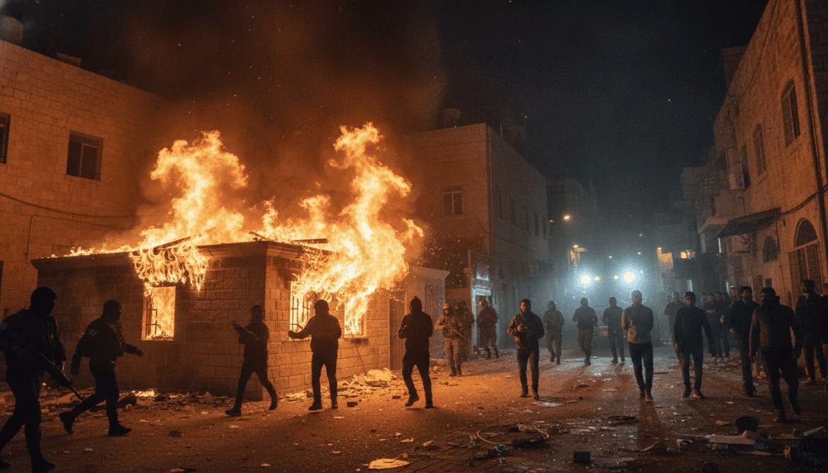 Israeli forces launch major Rafidia raid as settlers torch mosque, detain 16