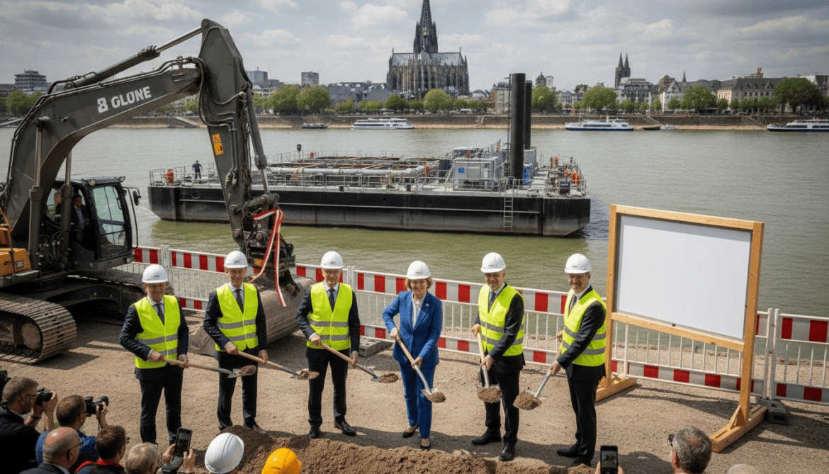 Cologne breaks ground on 150 MW river heat pump to heat 50,000 homes