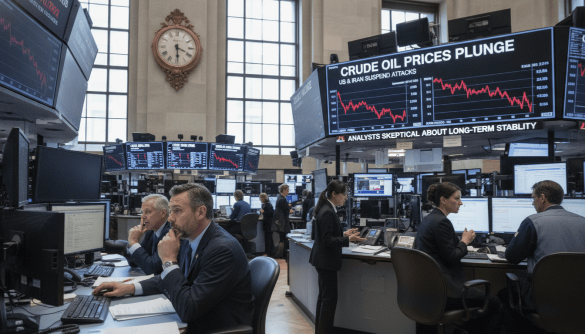 Oil prices plunge after US and Iran suspend attacks, analysts remain skeptical