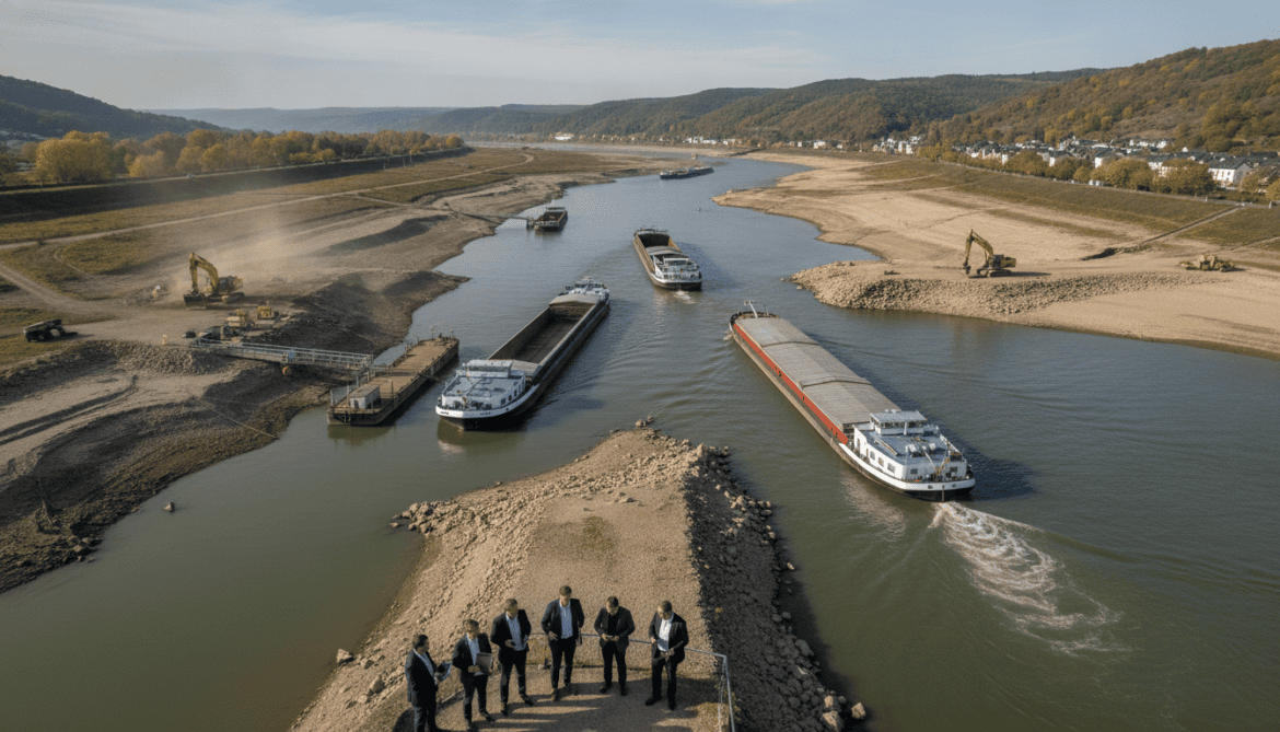 Rhine low water threatens German GDP growth, Kiel Institute warns