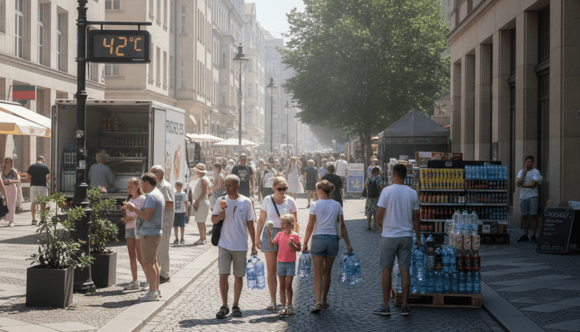 German heatwave drives record sales of water and ice cream